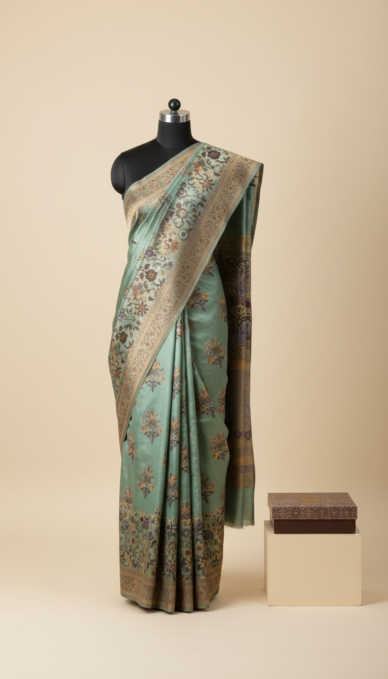 Contemporary Botanical Print Saree