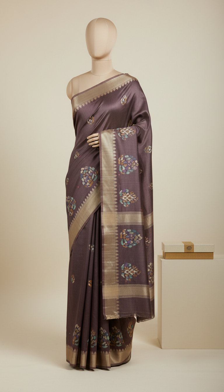 Pure Silk Midnight Blue Saree